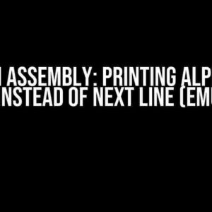 Code in Assembly: Printing Alphabets Twice Instead of Next Line (emu8086)